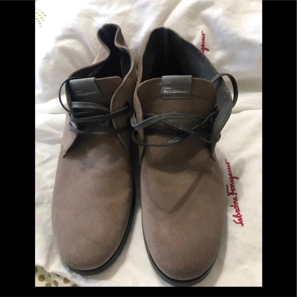 Salvatore Ferragamo Men’s Tan/Brown Chukka Boots